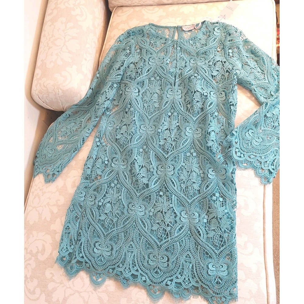 Calypso St. Barth Women's Magnolia Lined Lace Dress Medium Blue Sz S/M $365 NEW!